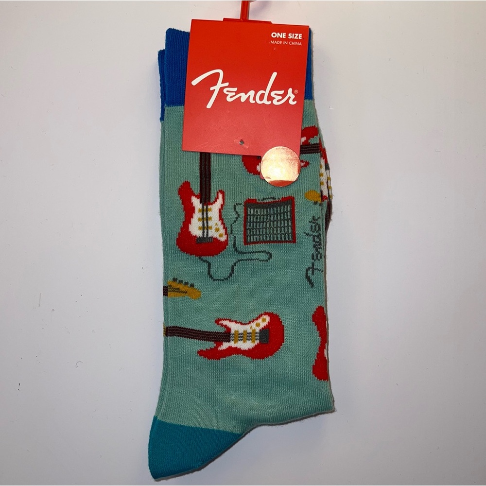 🆕 Fender Guitar Print Socks – One Size 🎸